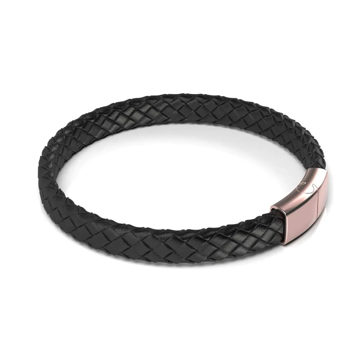 18k Rose Gold | Infinity Braid | Mini Leather Bracelet