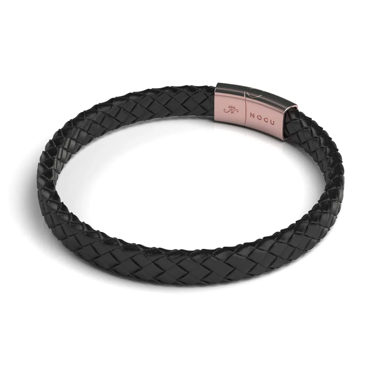 18k Rose Gold | Infinity Braid | Mini Leather Bracelet