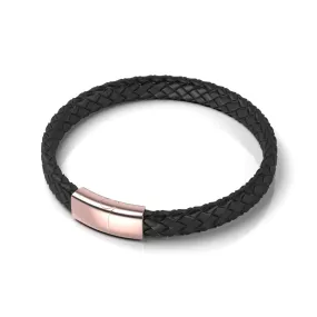 18k Rose Gold | Infinity Braid | Mini Leather Bracelet