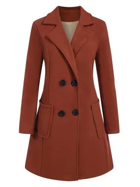 1950s Solid Double Breasted Lapel Skater Coat