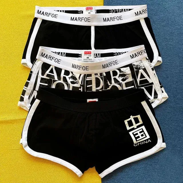 3pcs Letter Pattern Breathable Boxer