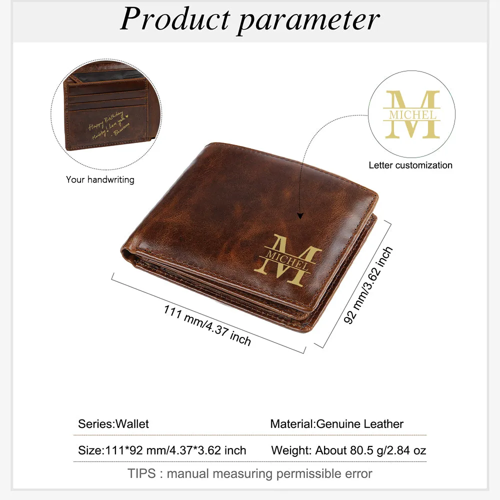 4FunGift® Custom Name/ Text Leather Wallet