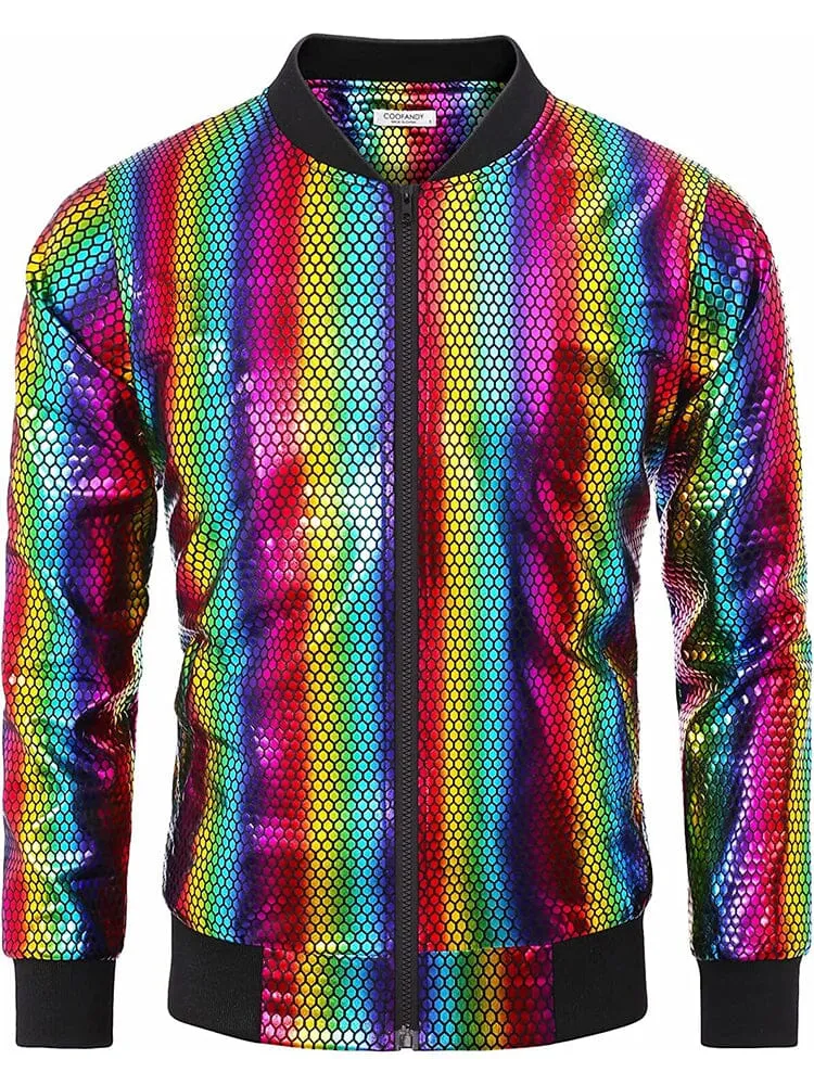 70s Disco Christmas Party Zip-up Jacket (US Only)