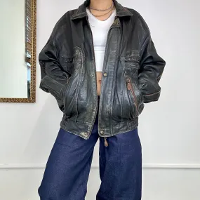 90s leather bomber jacket