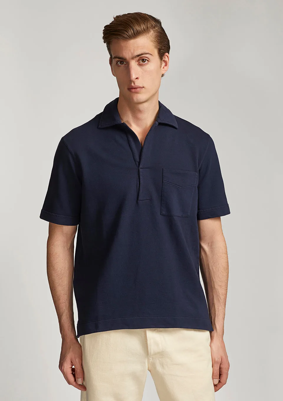 AADEO OPEN COLLAR POLO SHIRT