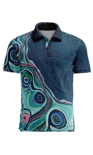 Aboriginal Art Unisex Polo Bila Ngurambang