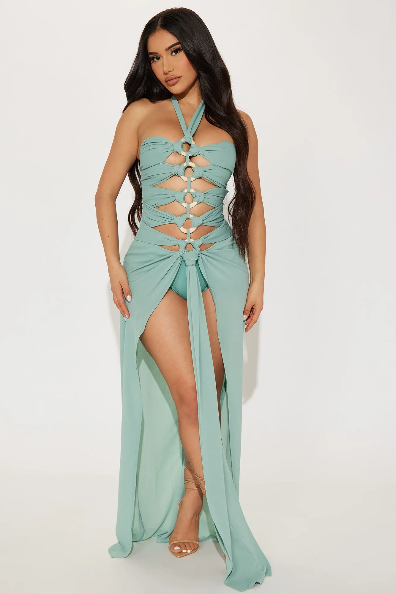 Adam And Eve Chiffon Maxi Dress - Teal