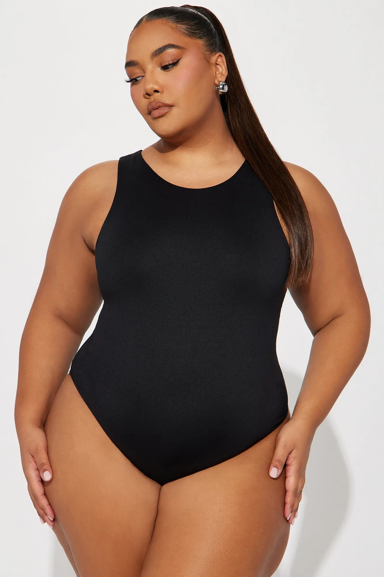 Aimee Double Lined Bodysuit - Black