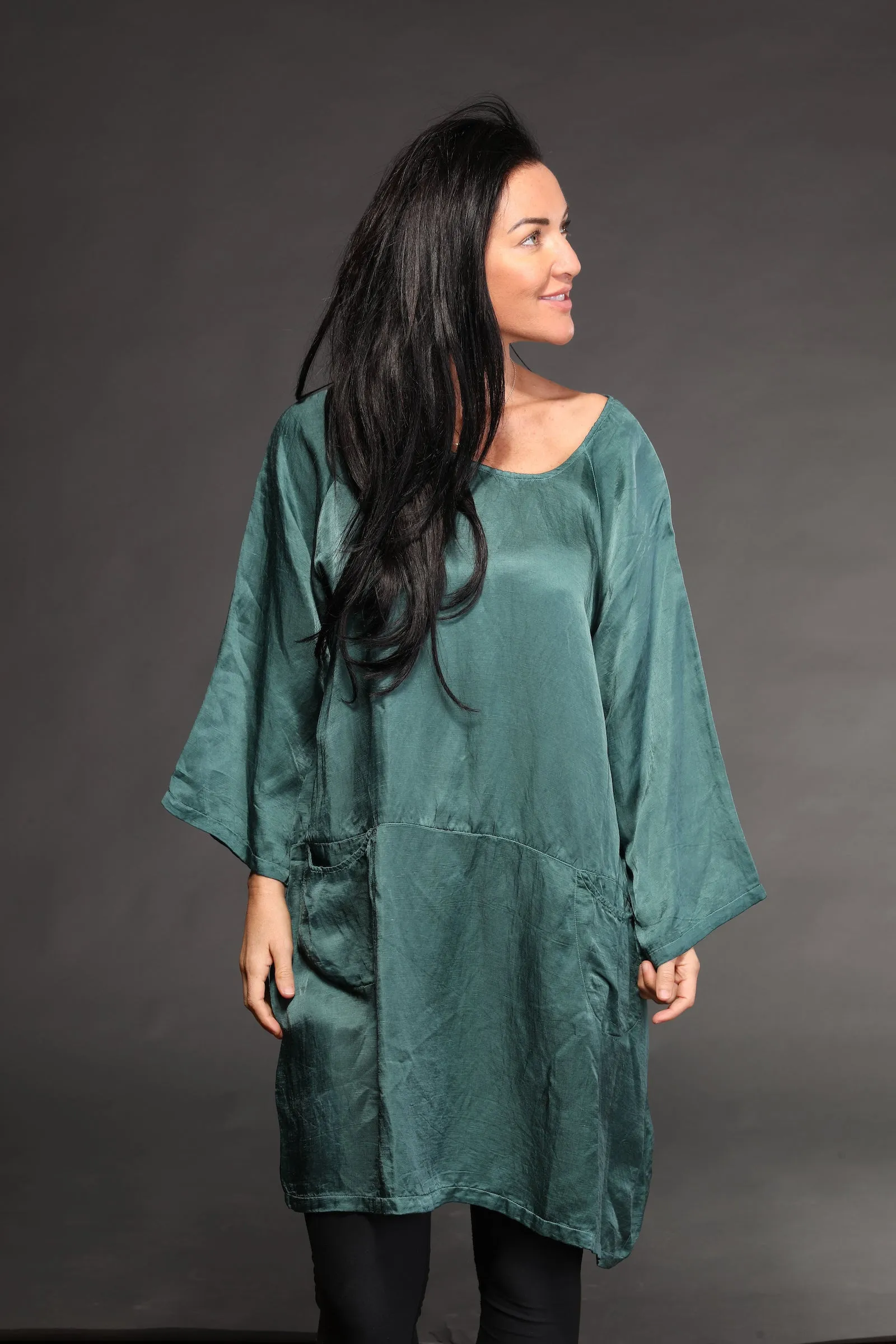 Aliza Tunic Hand Dye in Bamboo Linen