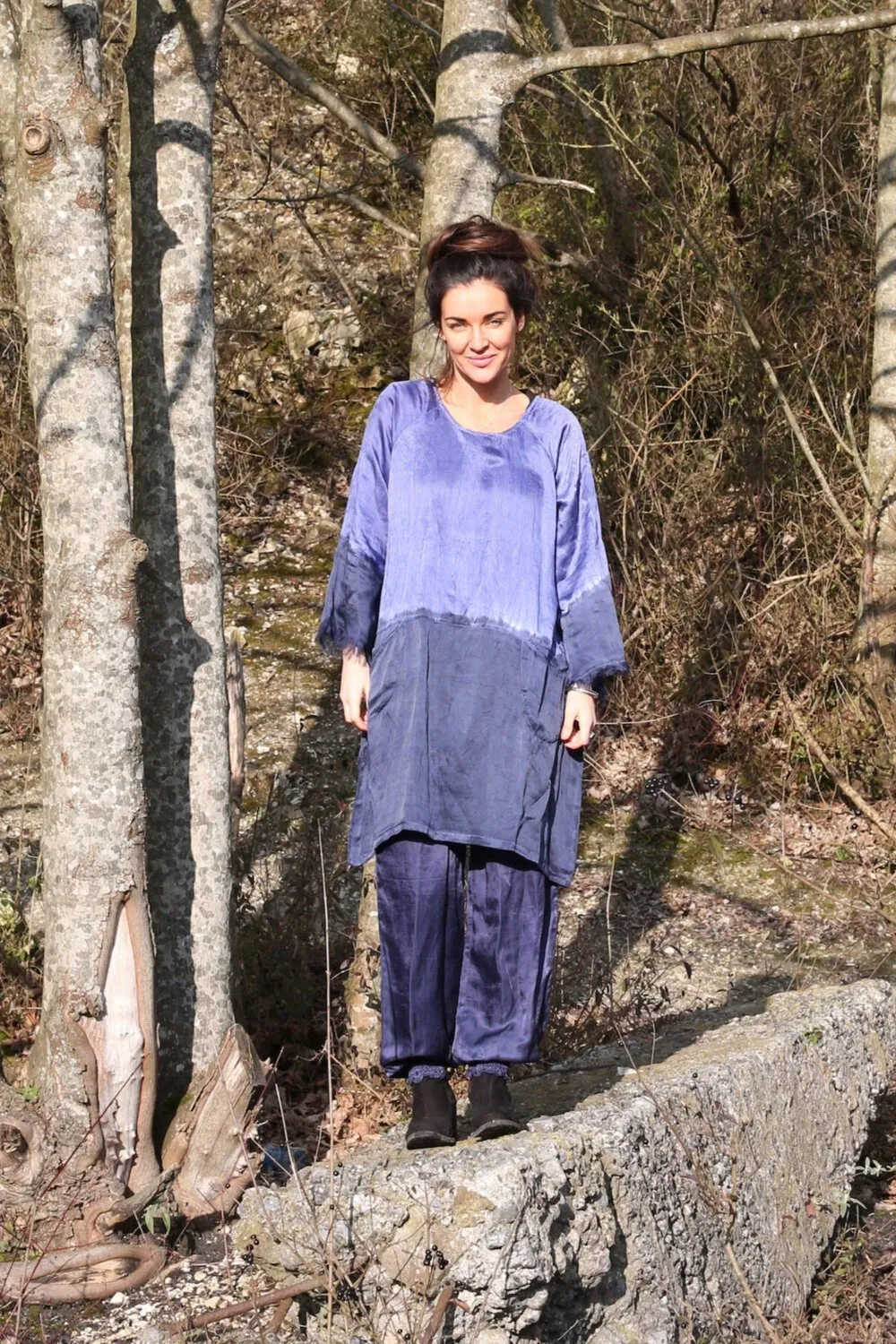 Aliza Tunic Hand Dye in Bamboo Linen