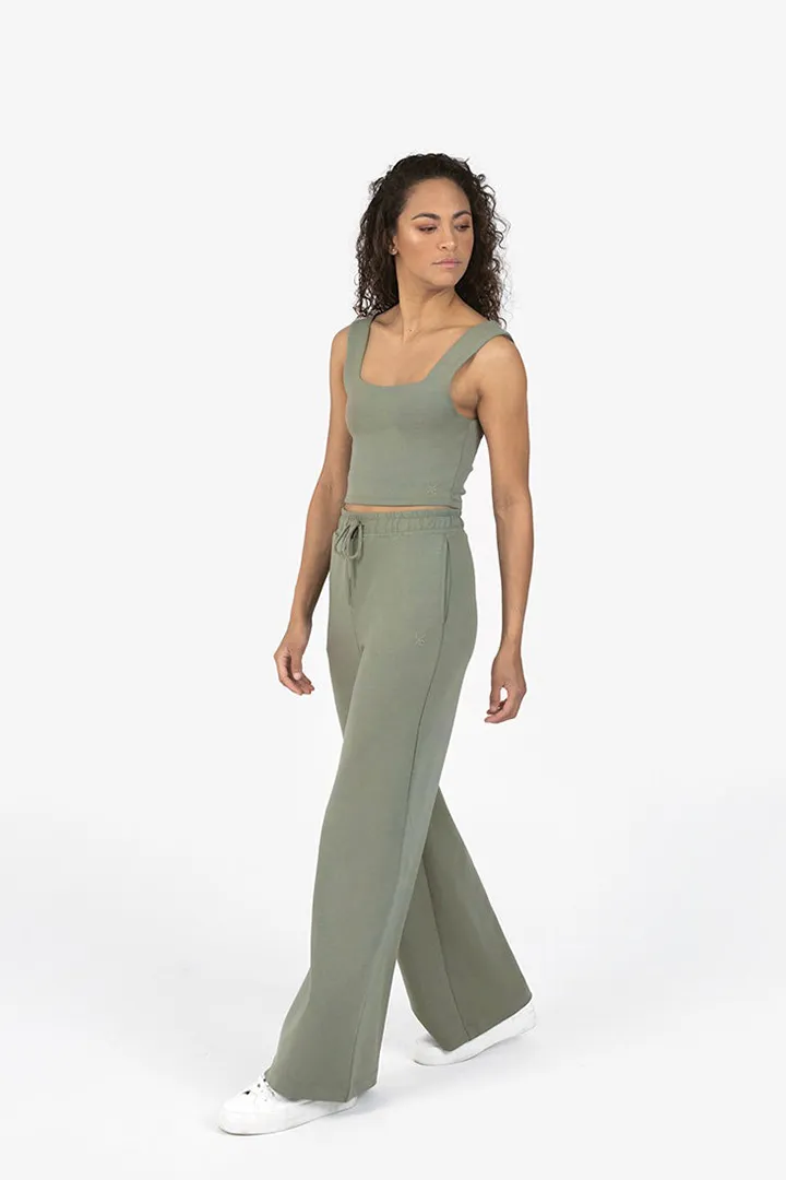 ALL AROUND LOUNGEWIDE LEG TROUSER - KHAKI