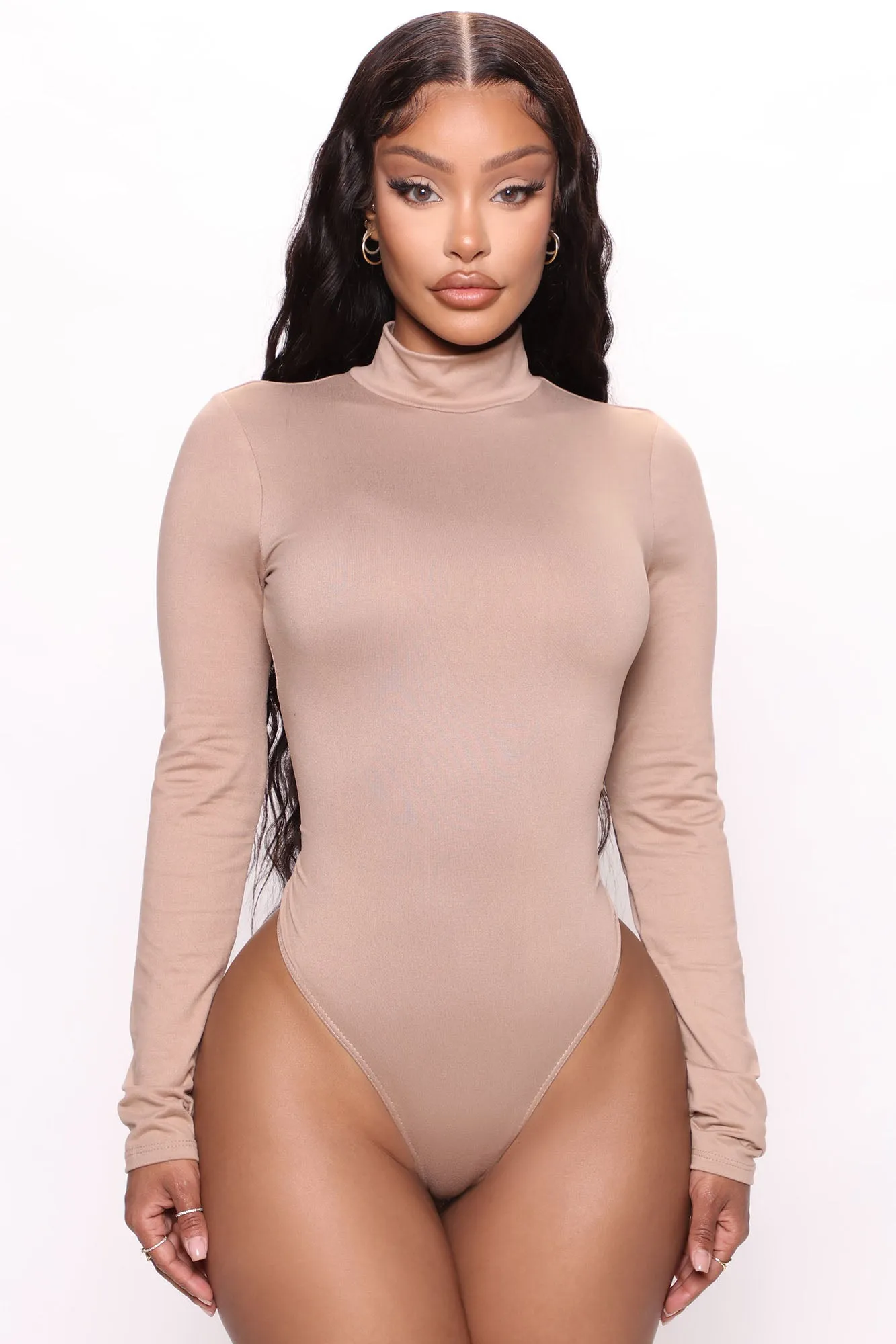 All Mocked Up Bodysuit - Taupe