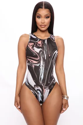 Amaya Printed Bodysuit - Black/combo