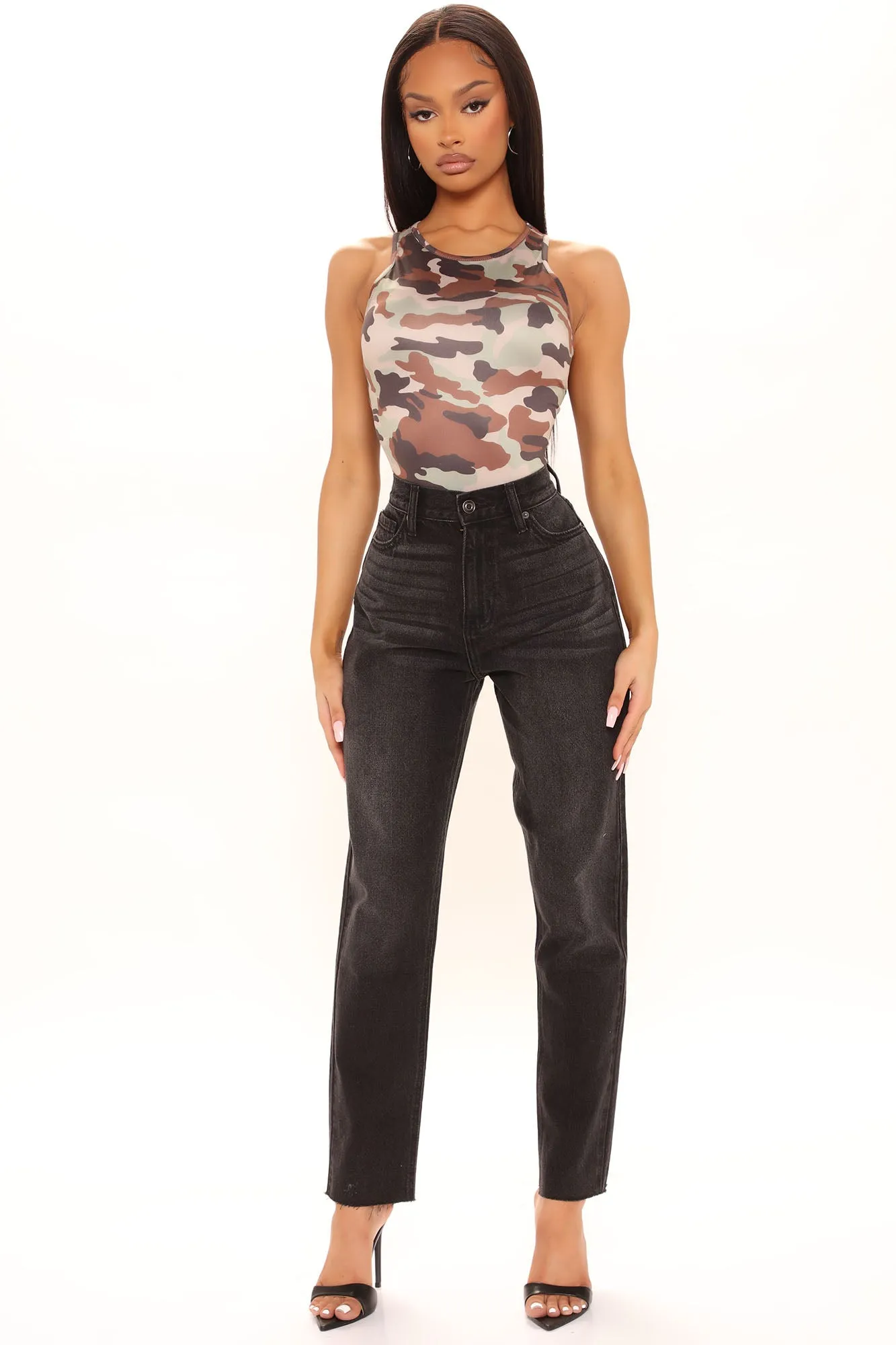 Amaya Printed Bodysuit - Camouflage