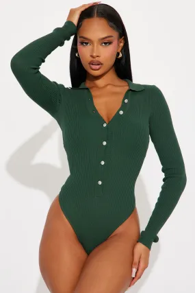 Amilia Sweater Bodysuit - Hunter