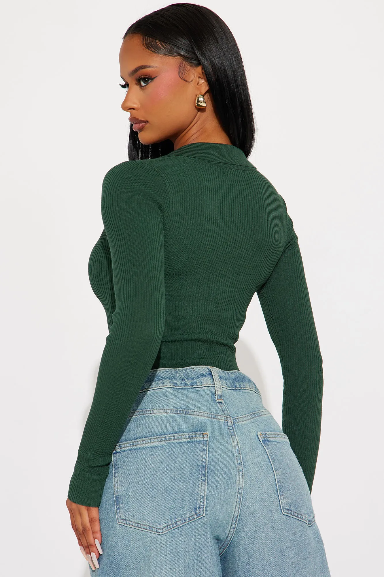 Amilia Sweater Bodysuit - Hunter