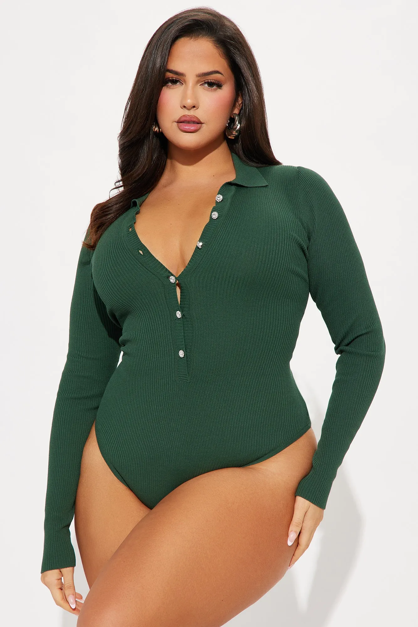 Amilia Sweater Bodysuit - Hunter