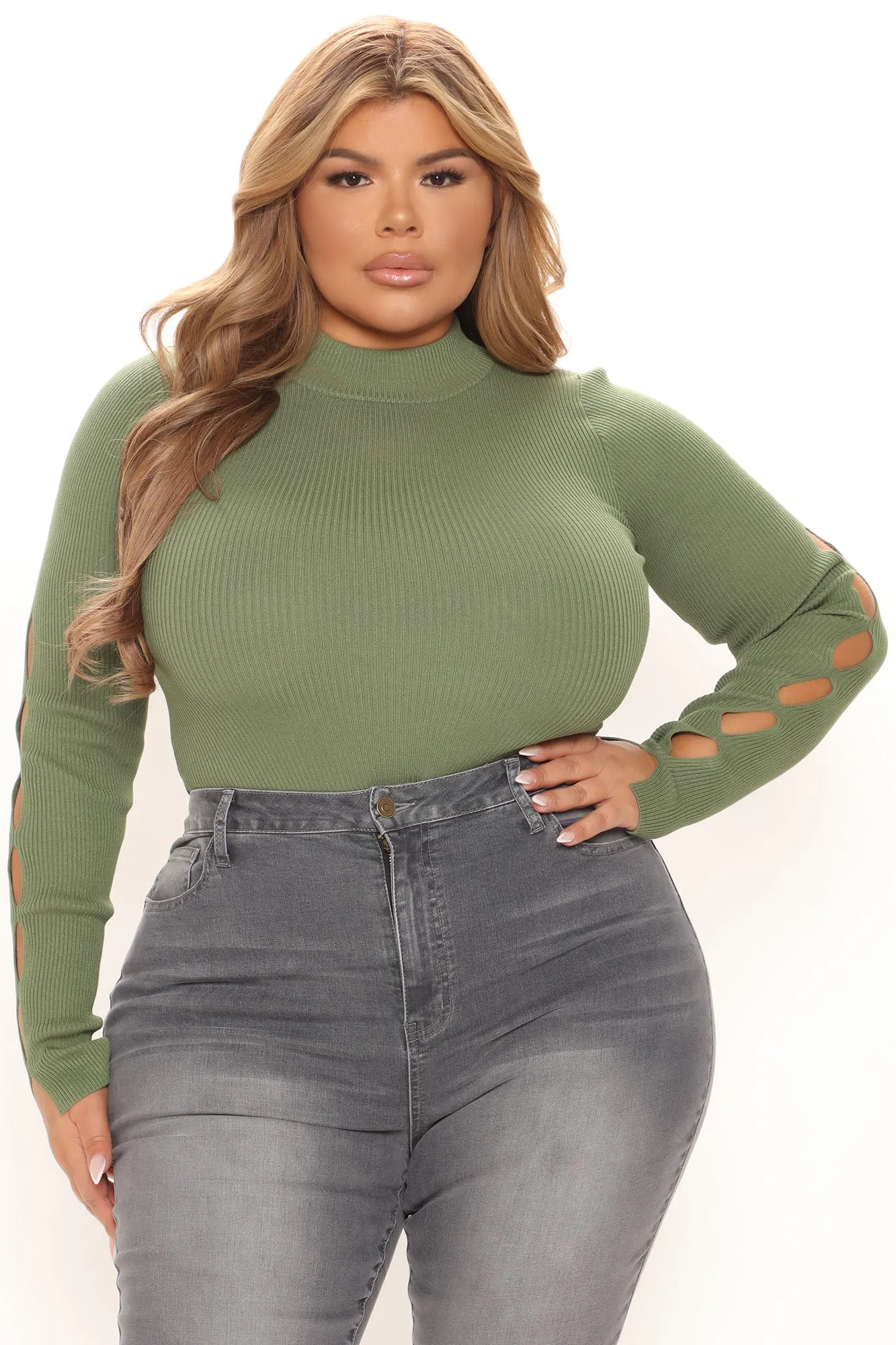 Anisa Cut Out Bodysuit - Olive