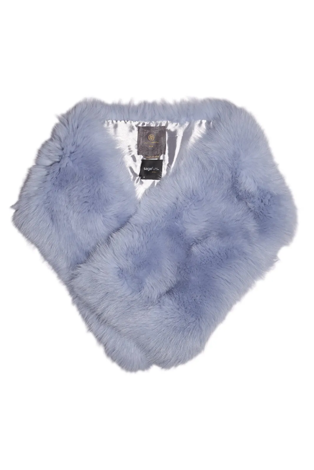 Arabella Blue Fox Fur Scarf Baby Blue