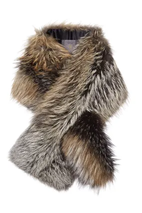 Arabella Cross Fox Fur Scarf Gold