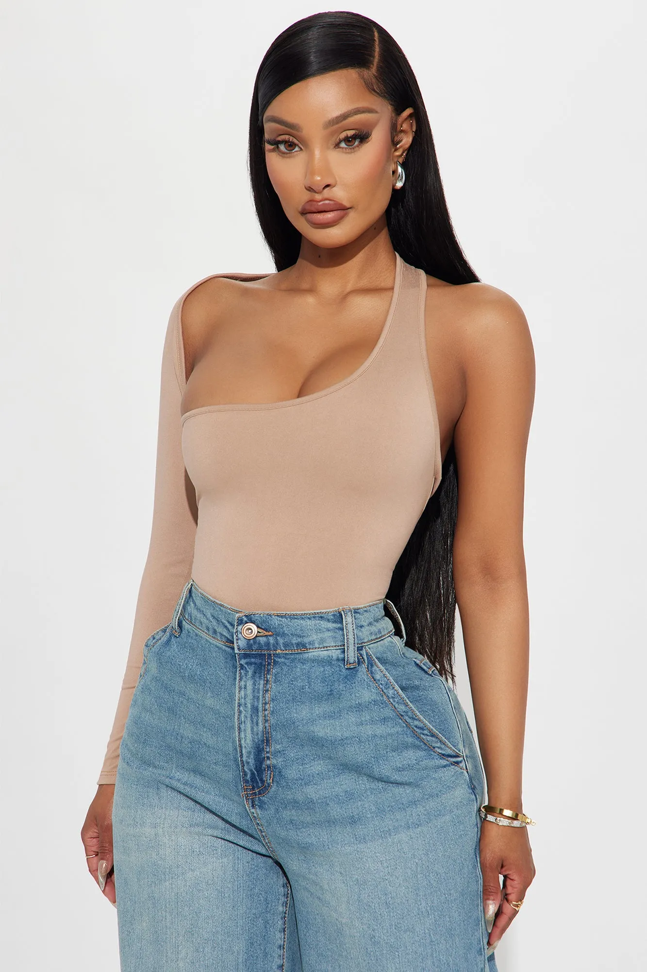 Arms Around Me Bodysuit - Taupe