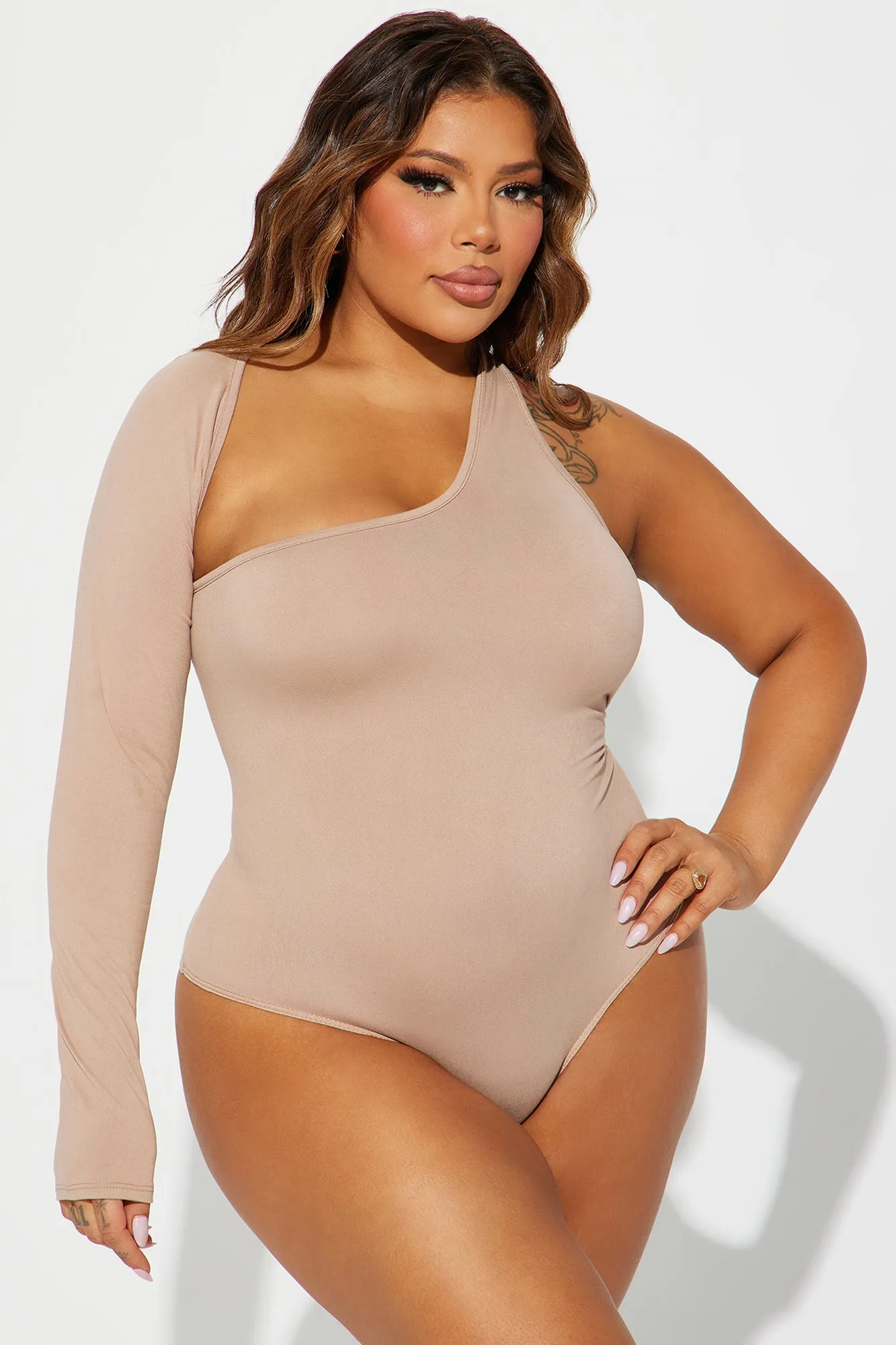 Arms Around Me Bodysuit - Taupe