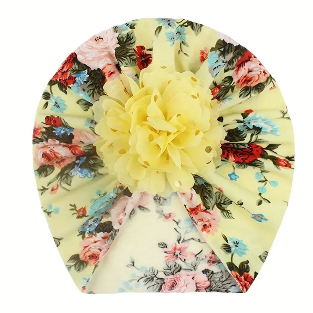 Babymoon Beanie Floral Turban Knot Kids Cap| Pack Of 5