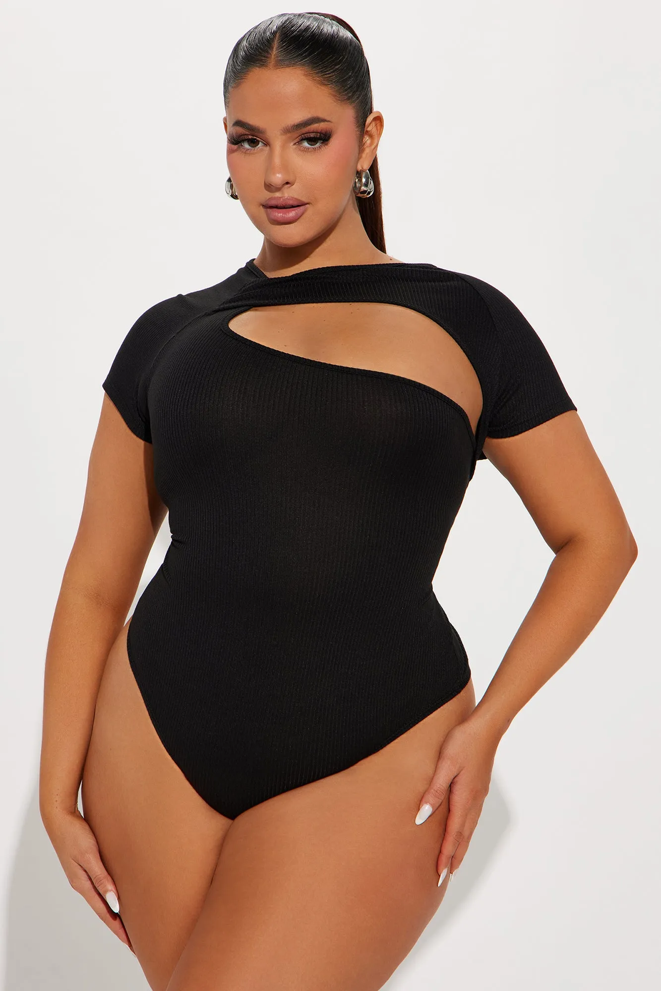 Back Again Short Sleeve Bodysuit - Black