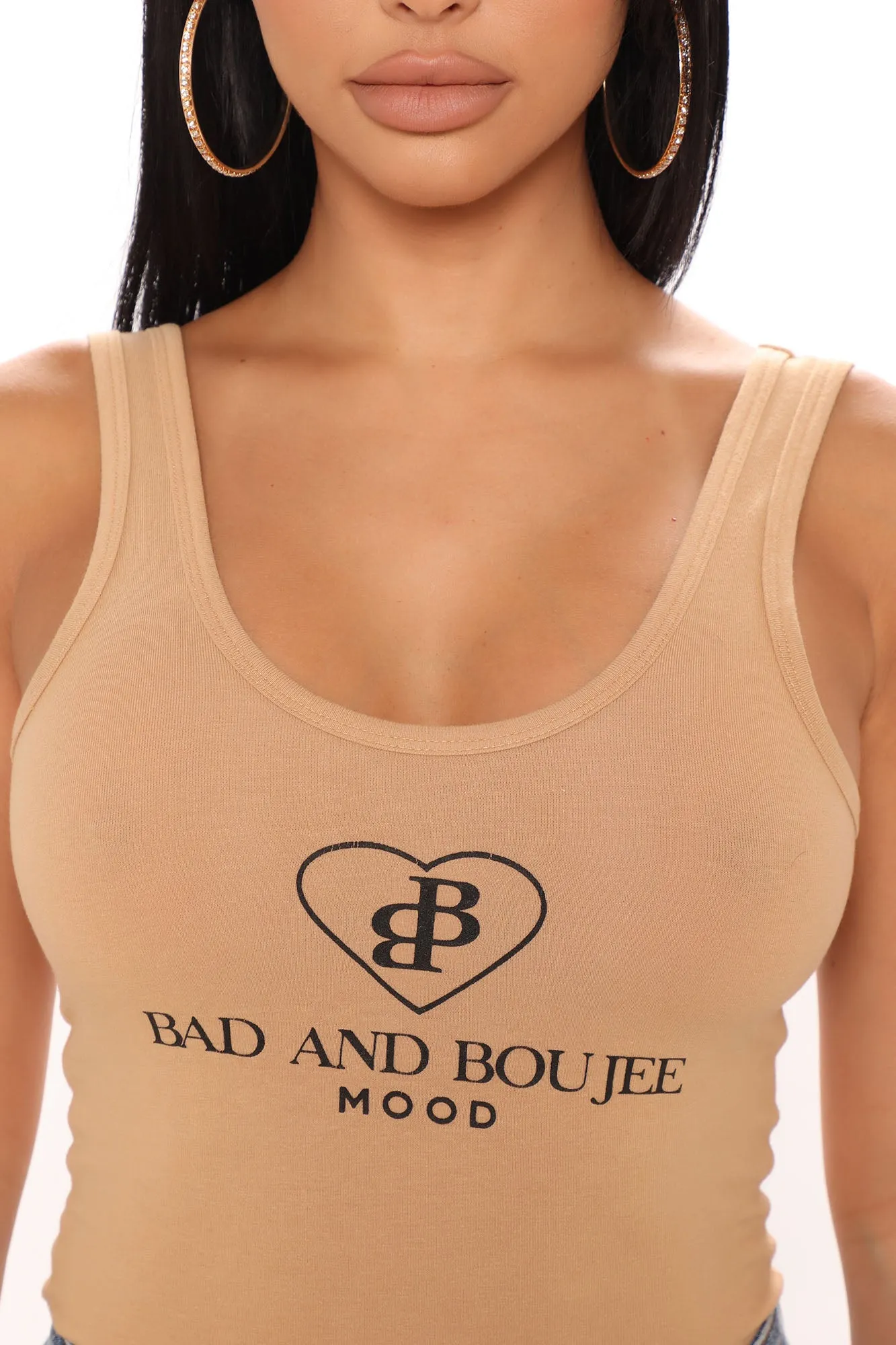 Bad And Boujee Low Back Bodysuit - Taupe