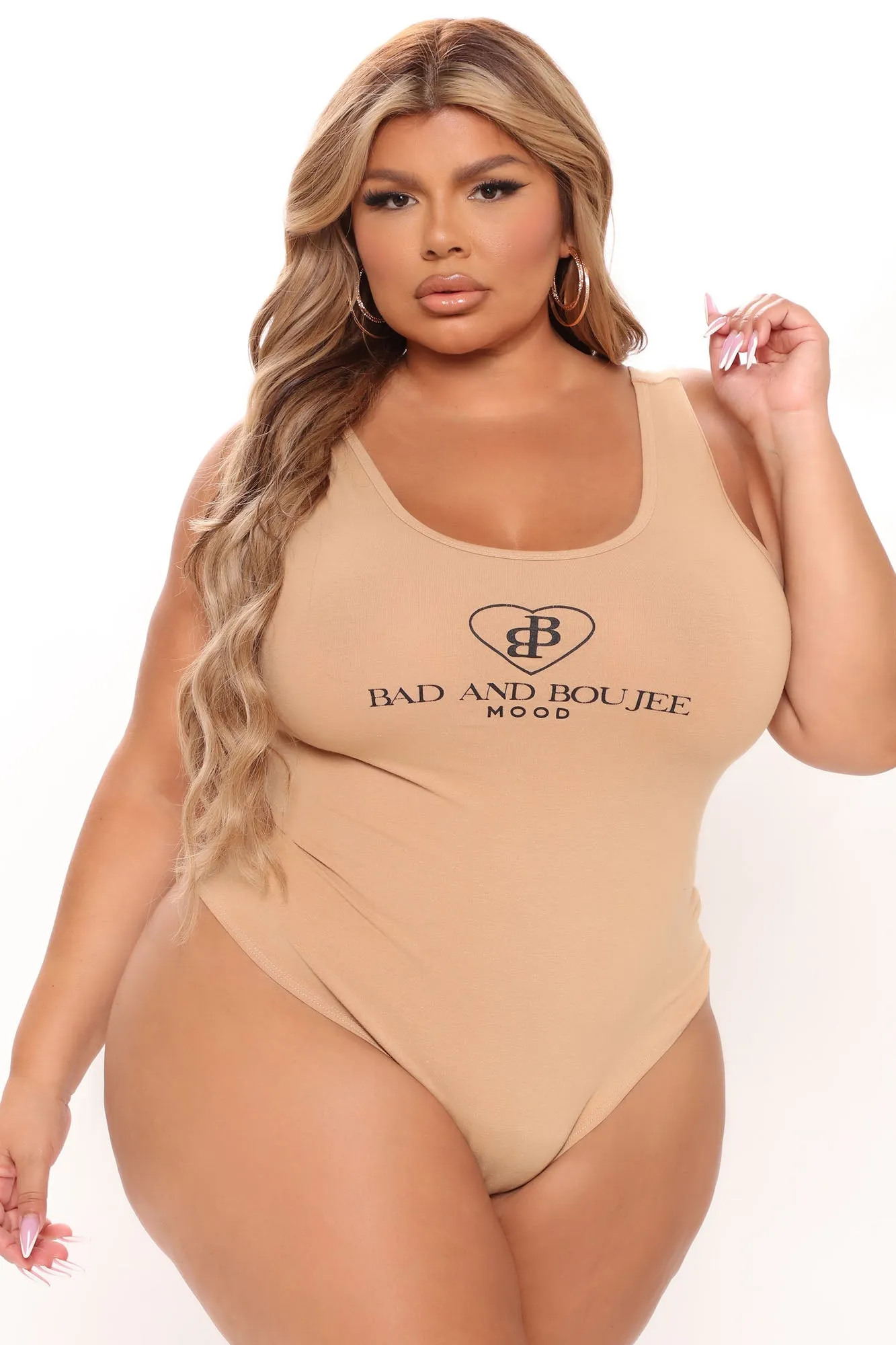 Bad And Boujee Low Back Bodysuit - Taupe