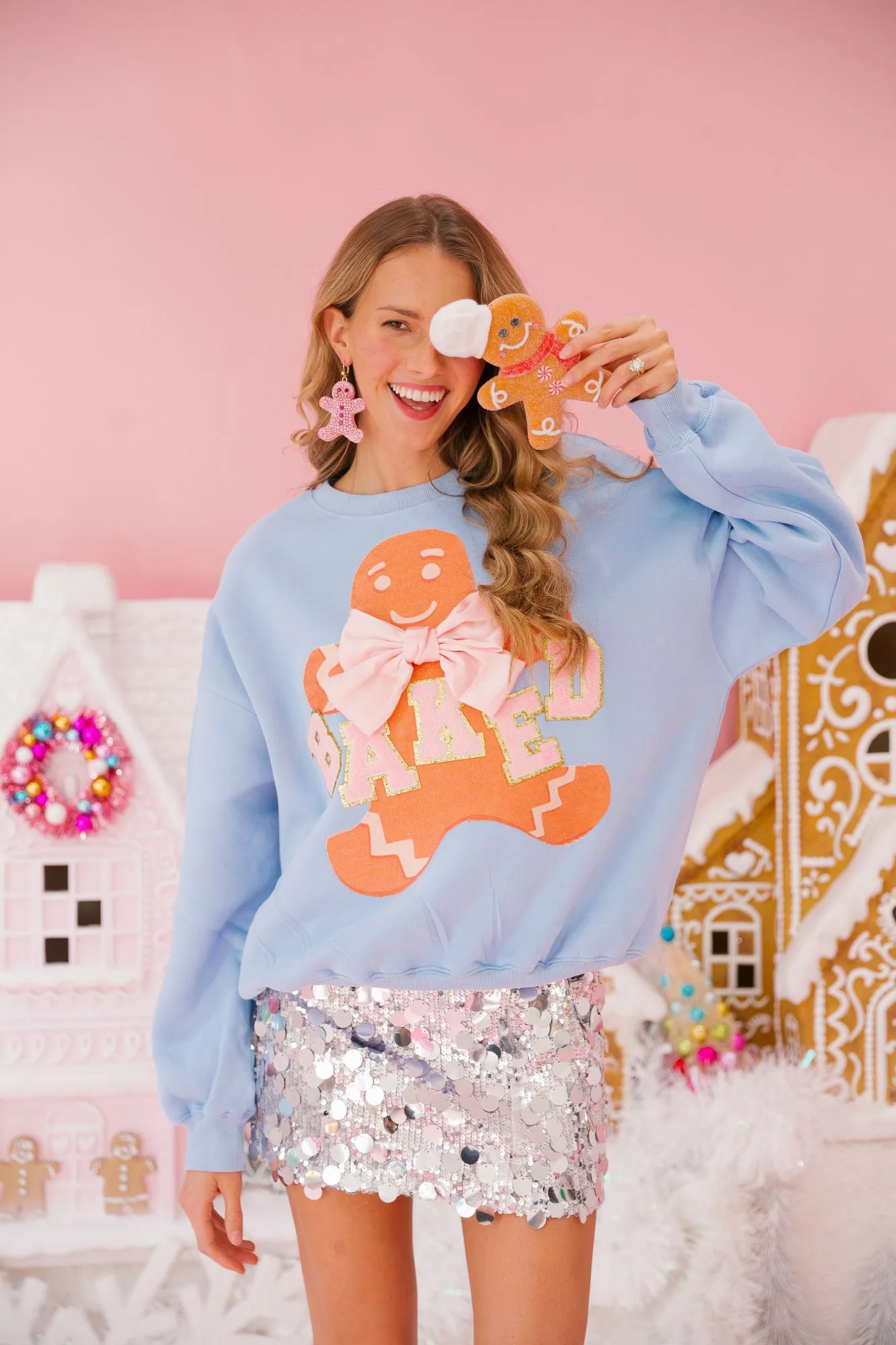 BAKED GINGERBREAD BLUE PULLOVER