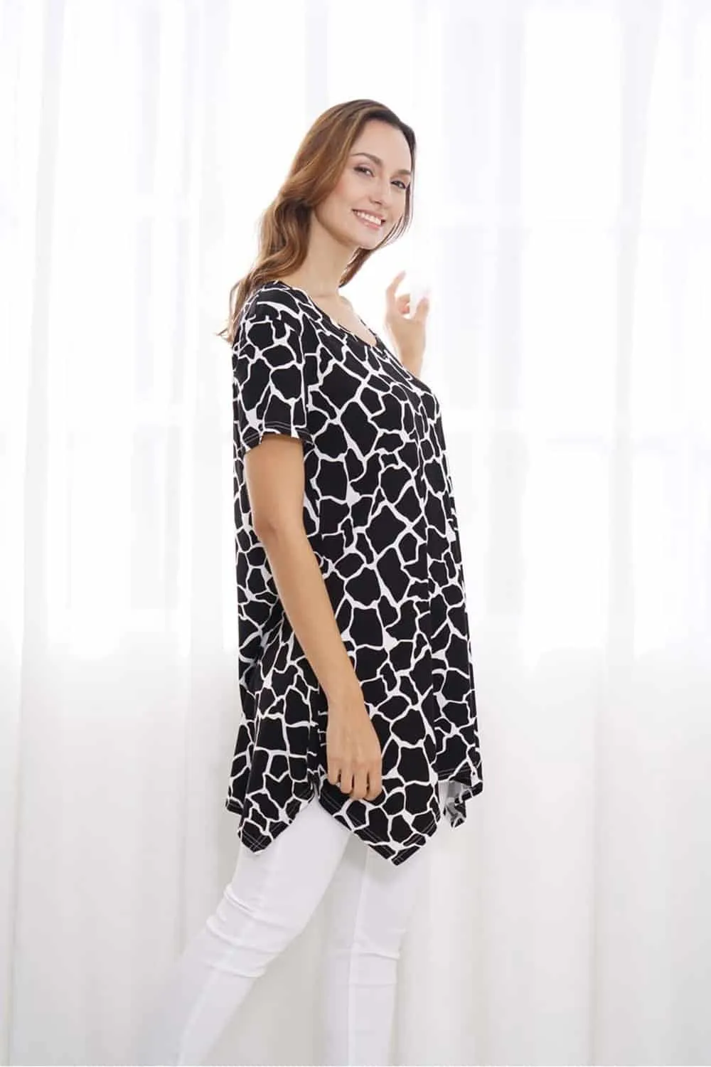 Bamboo Giraffe Print Tunic