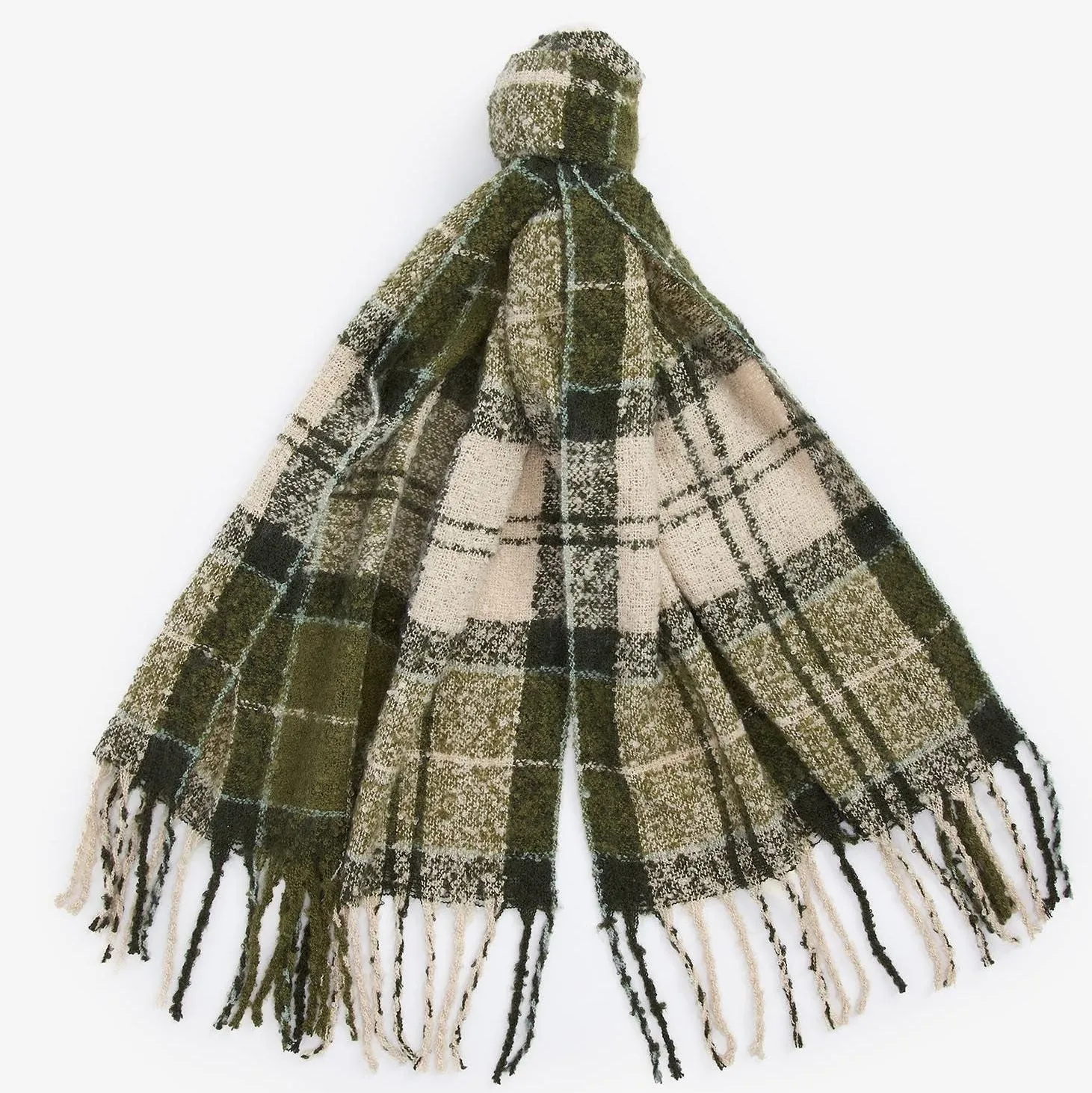 Barbour Saltburn Beanie Hat and Tartan Scarf Gift set in Ancient Loden LGS0077GN71