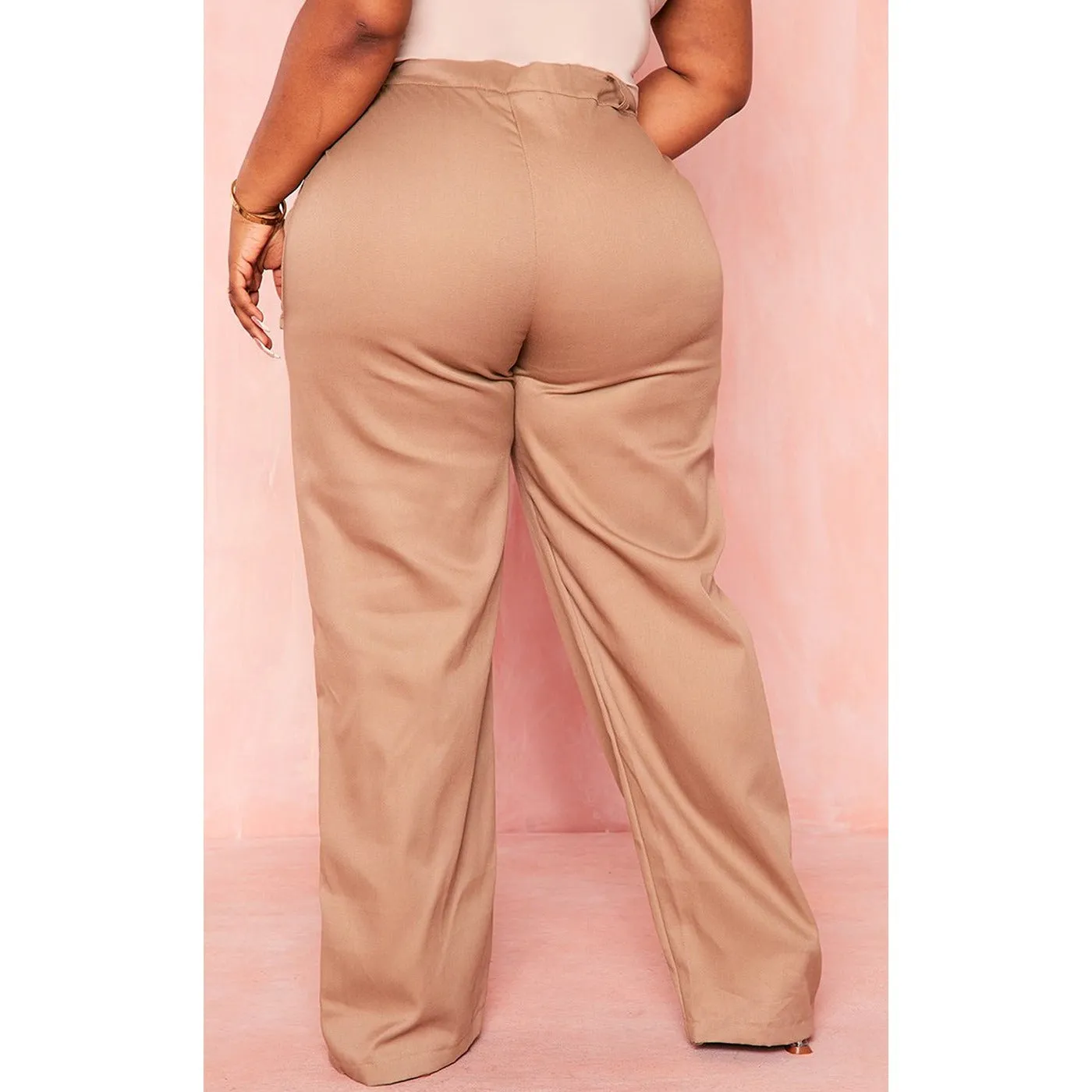 Beige Tailored Cargo Trousers