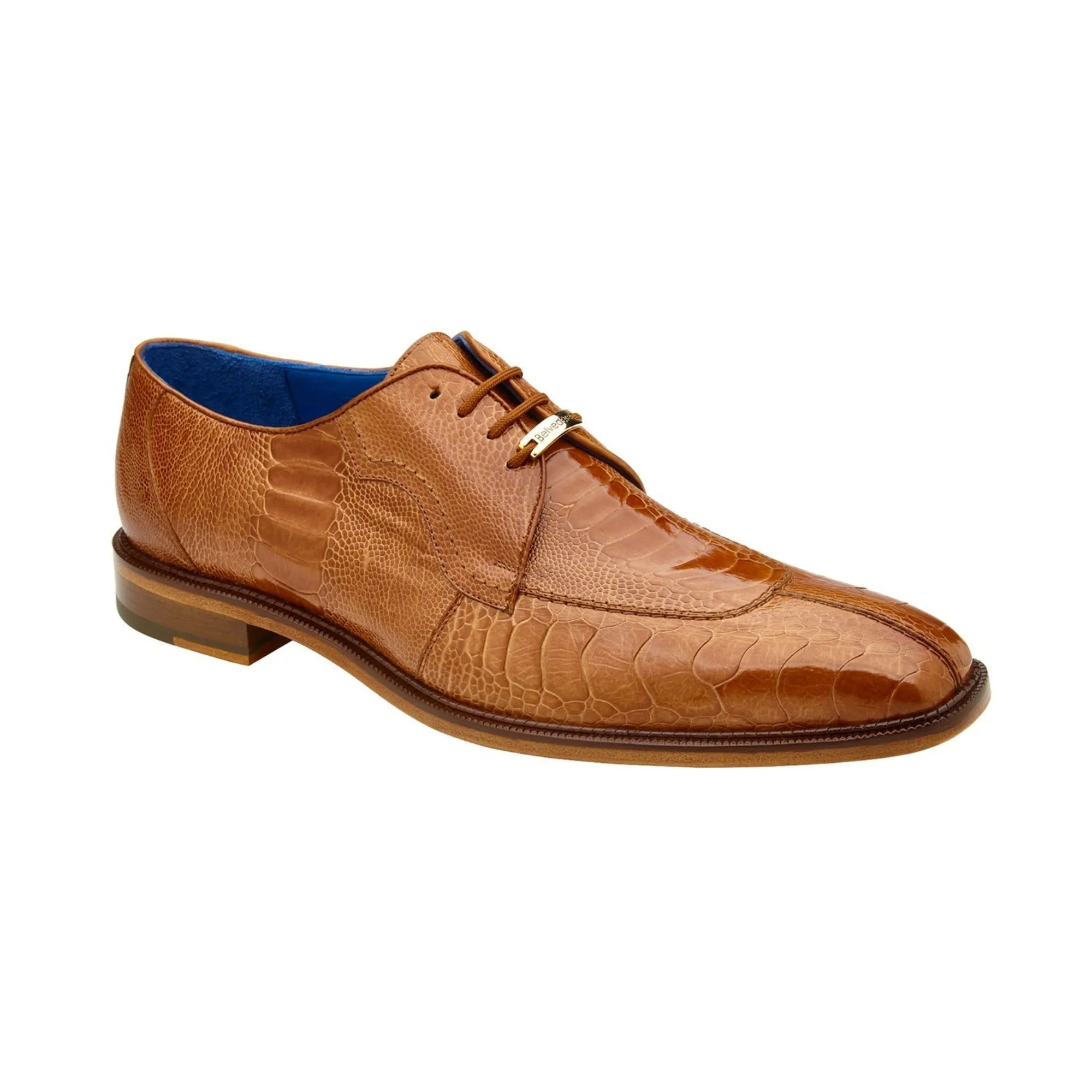 Belvedere Siena in Burned Amber Genuine Ostrich Leg Oxfords