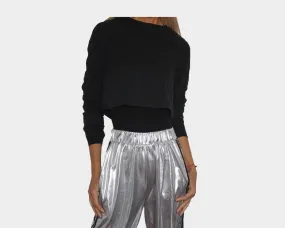 Black Crop Long Sleeve Top - The Manhattan