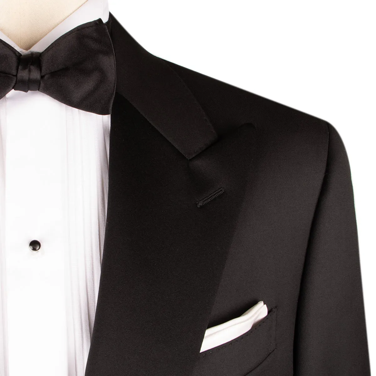 Black Loro Piana Super 130's Wool Tuxedo Suit