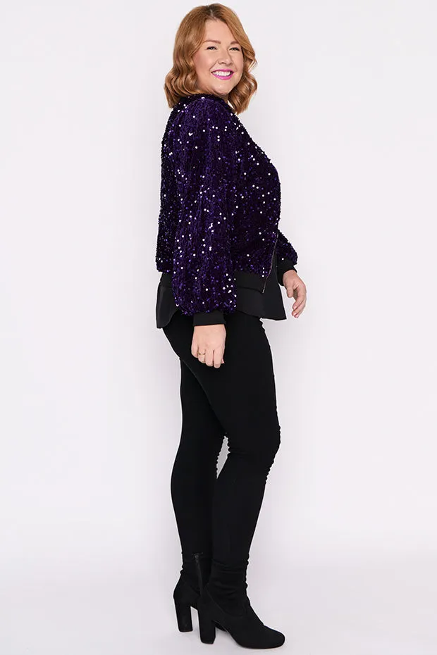 Bling Purple Sequins Jacket