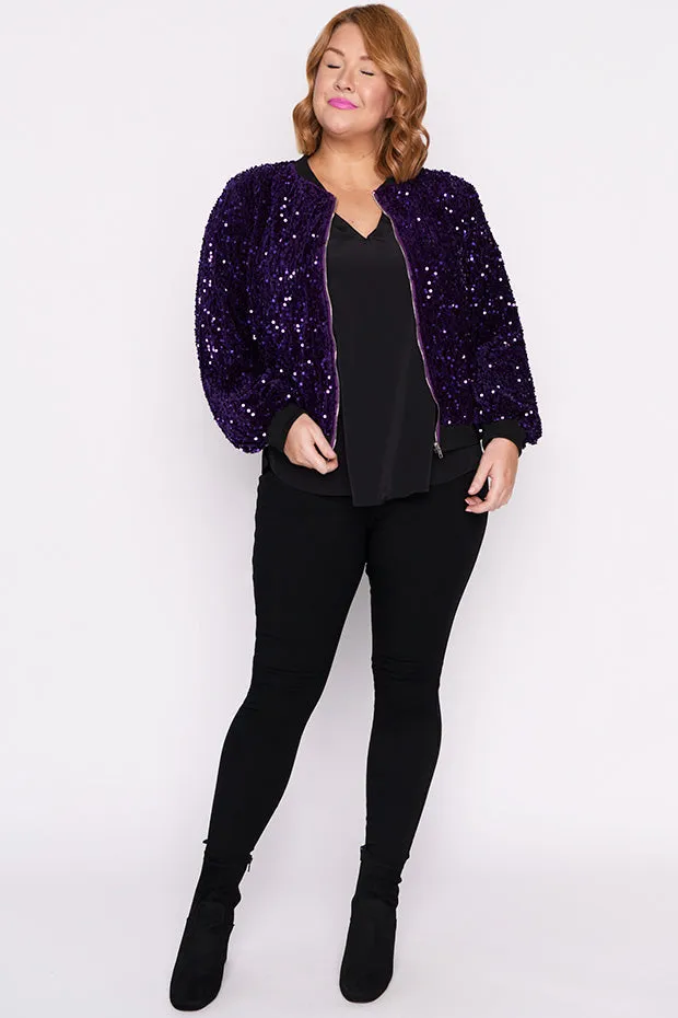 Bling Purple Sequins Jacket