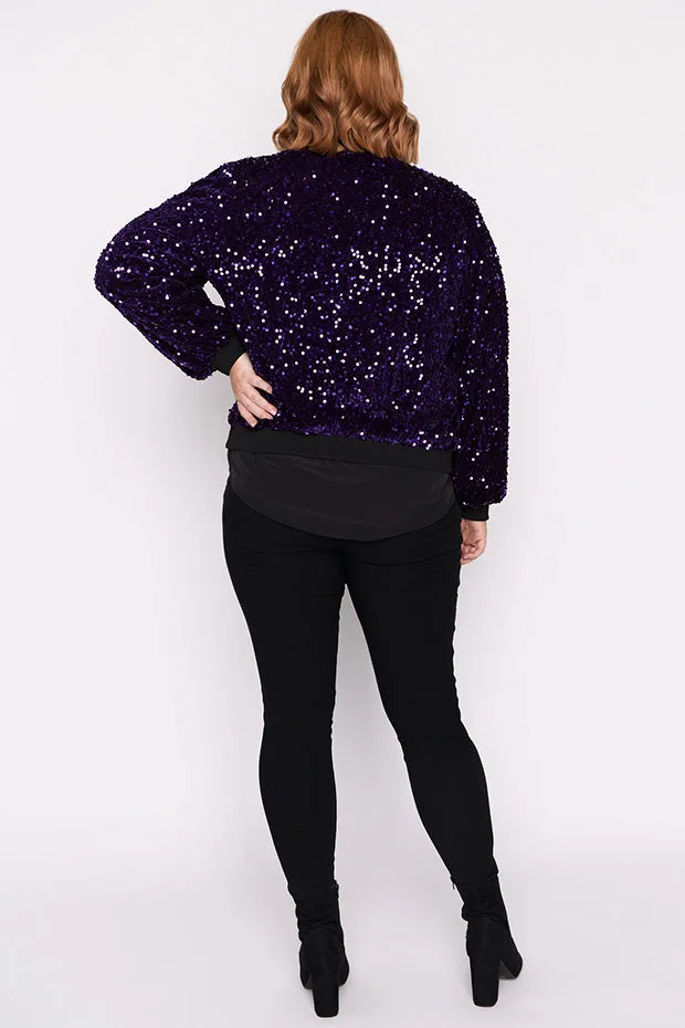 Bling Purple Sequins Jacket