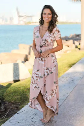 Blush Floral High Low Dress