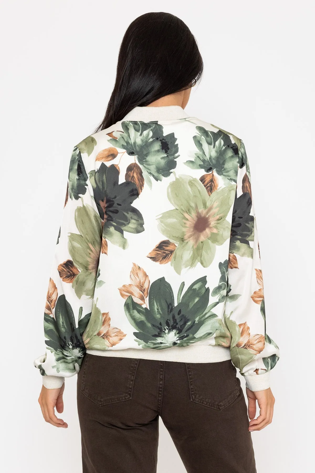 Bomber Jacket in Khaki Print