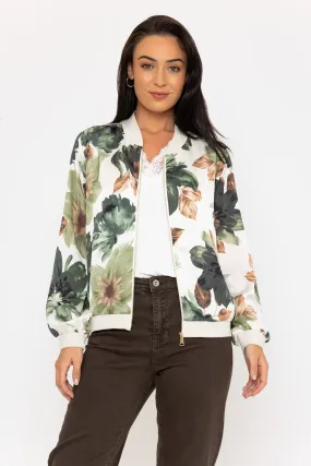 Bomber Jacket in Khaki Print