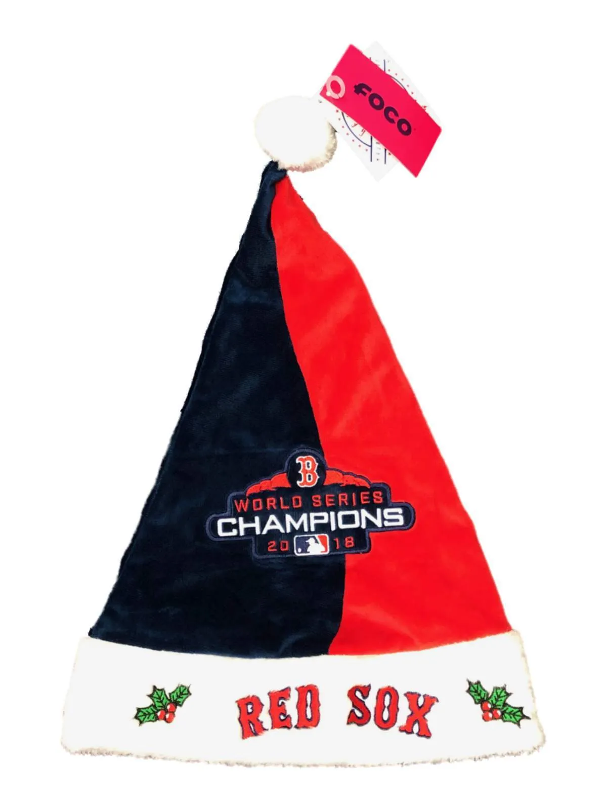 Boston Red Sox 2018 World Series Champions Team Colors Christmas Santa Hat Cap