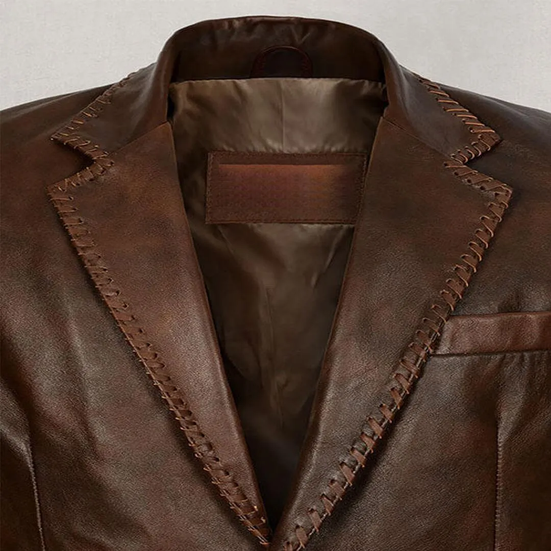 Brown Leather Blazer