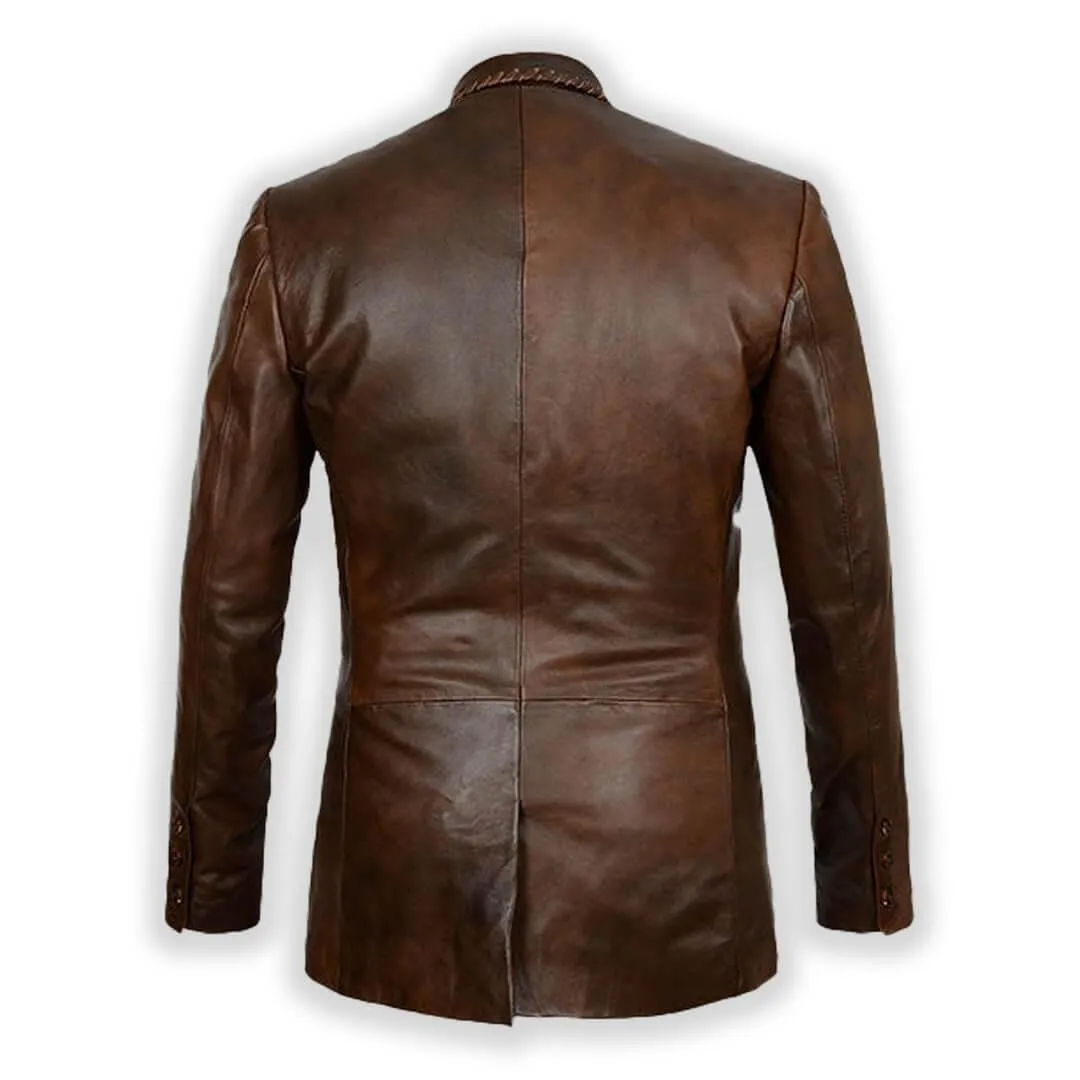 Brown Leather Blazer