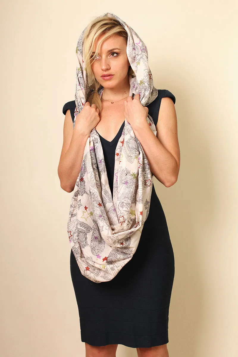 Butterfly Star Dream Soft Cotton Infinity Scarf