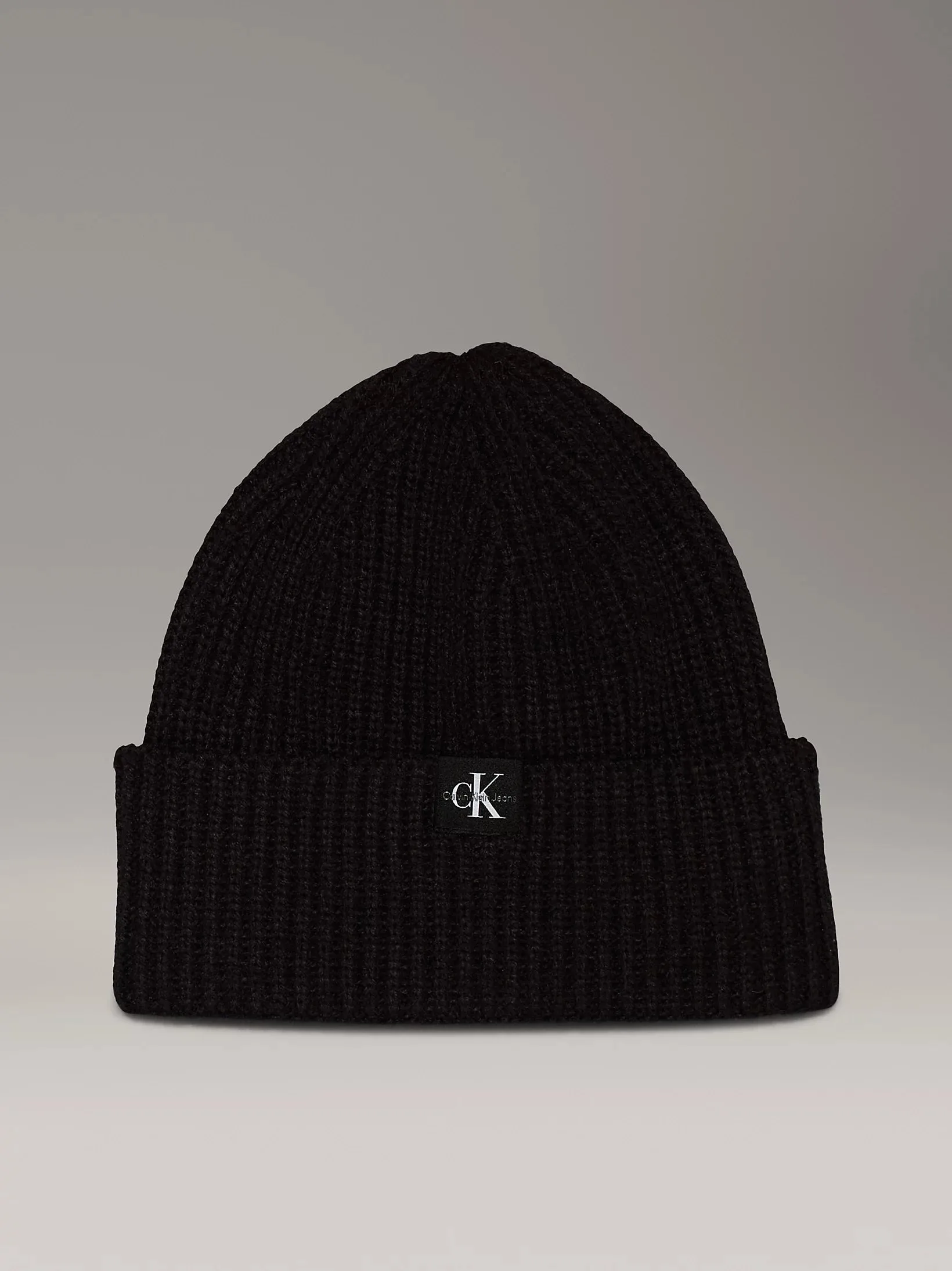 Calvin Klein - Monogram rib beanie, black