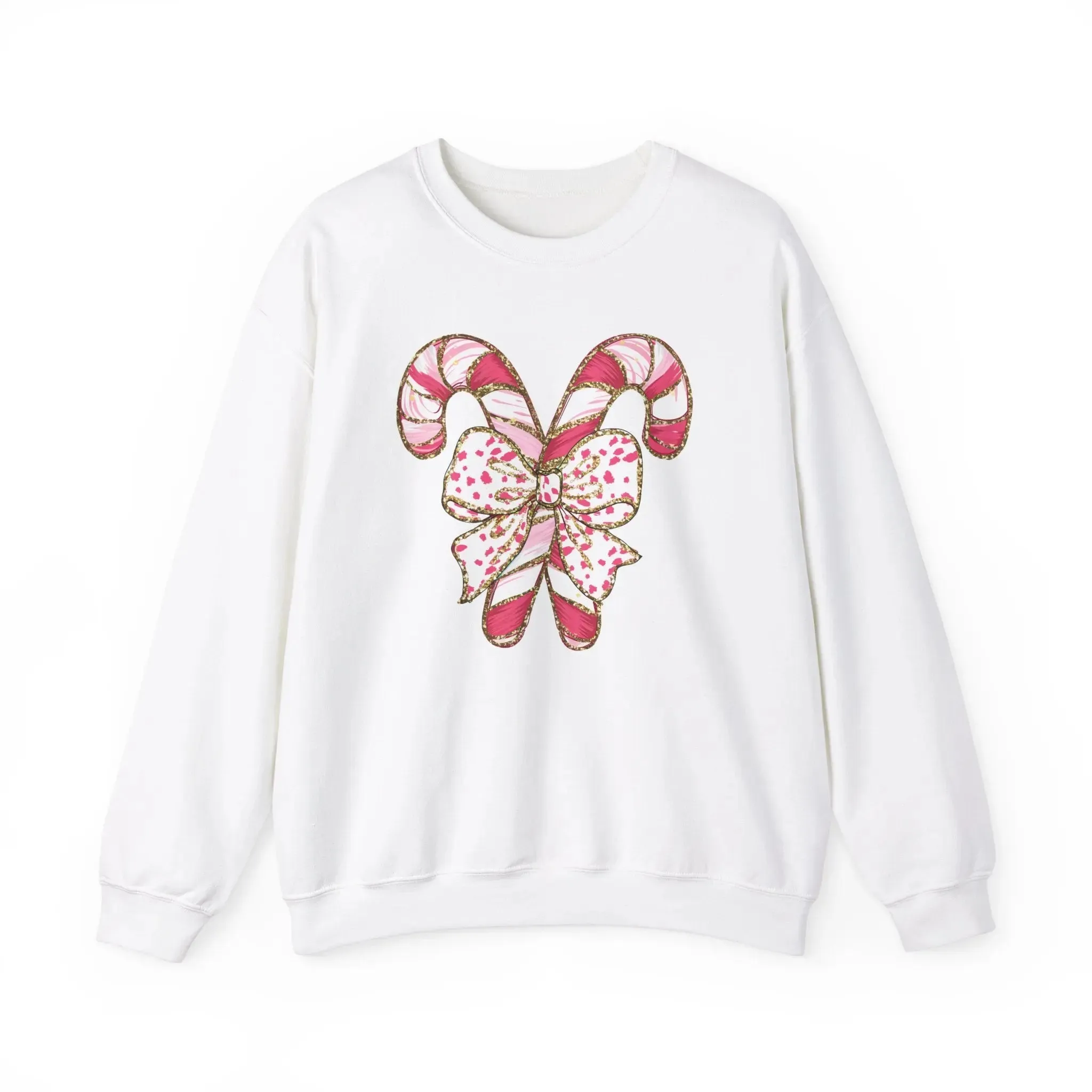 Candy Cane Womenswear Christmas Crewneck Cotton Sweatshirt