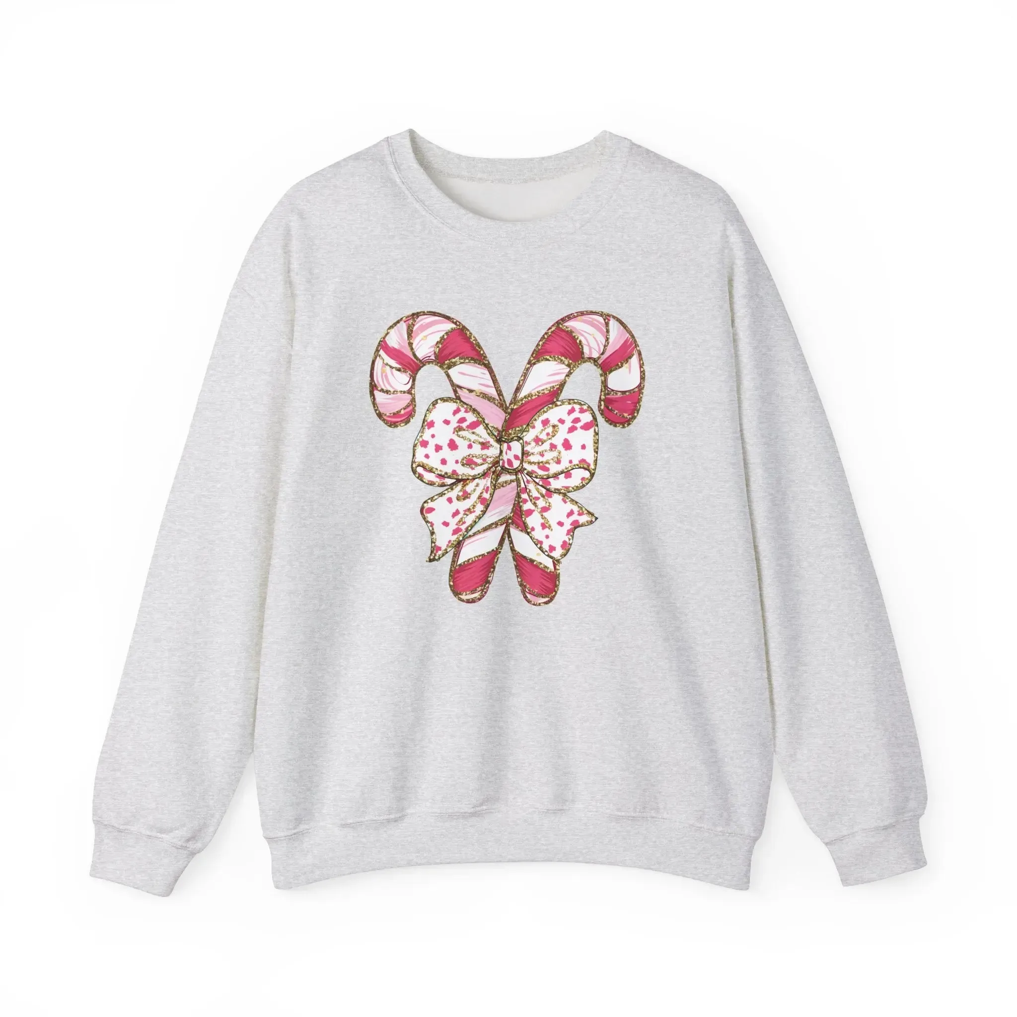 Candy Cane Womenswear Christmas Crewneck Cotton Sweatshirt